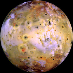 Io -
the most volcanically active place in the solar system