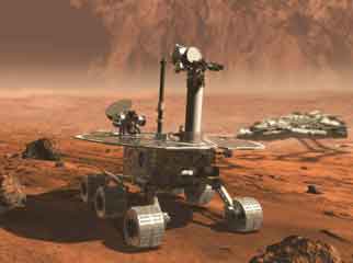 Rover roaming the planet surface
