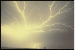 Both intracloud and cloud-to-ground lightning are shoen in this photo