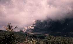 Pyroclastic flow down Soufriere Hill